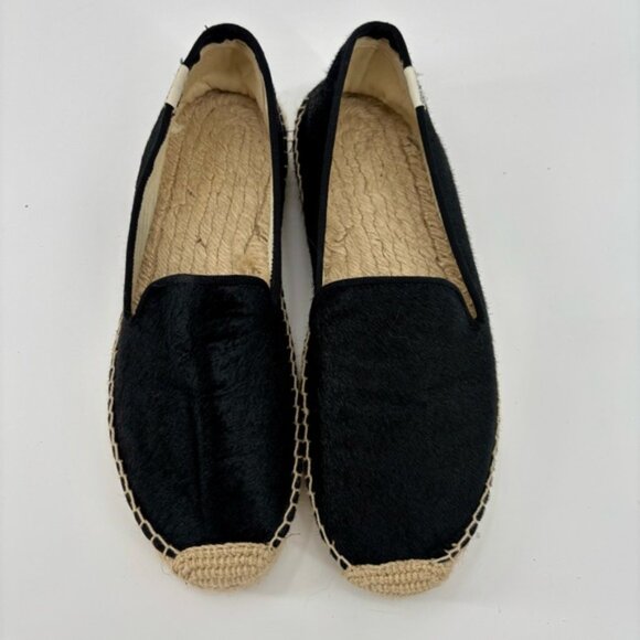 SOLUDOS Black Smoking Espadrille in Calfhair Size 8 - Picture 2 of 13